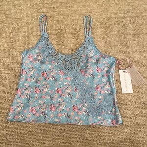 SOLD LoveShackFancy Lylia Cami Tank Top S Camisole Pool Party Blue Lace